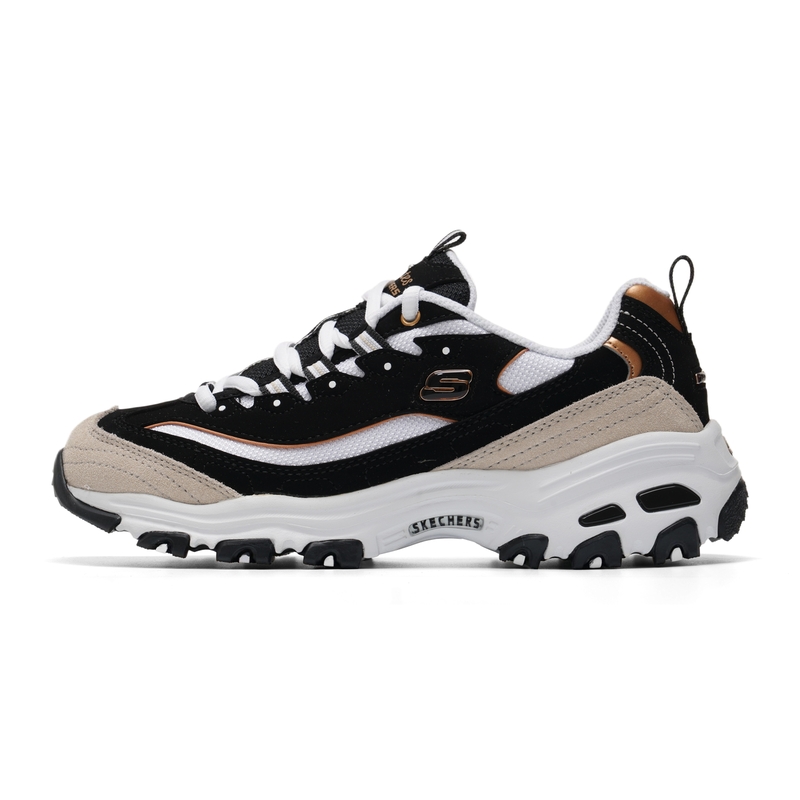 Women Shoes Skechers - حذاء سكيشرز باندا باللونين الأسود والذهبي،