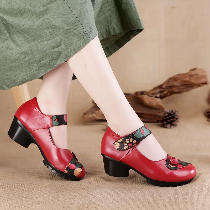 Mary Jane Shoes - أسافين زهور فاخرة للنساء ، أحذية