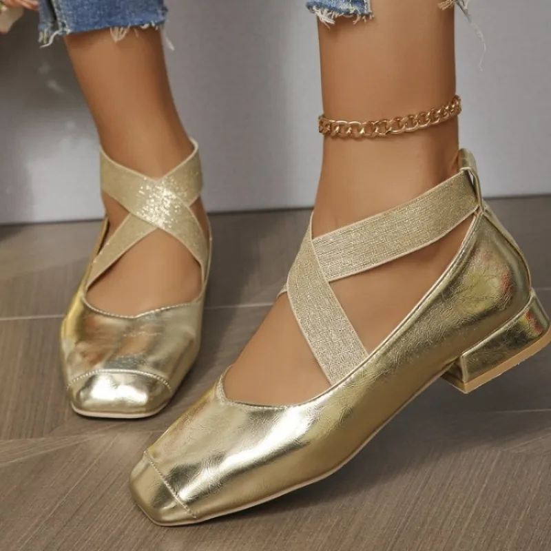 Mary Jane Shoes - أحذية نسائية عصرية بمقدمة مربعة، أحذية