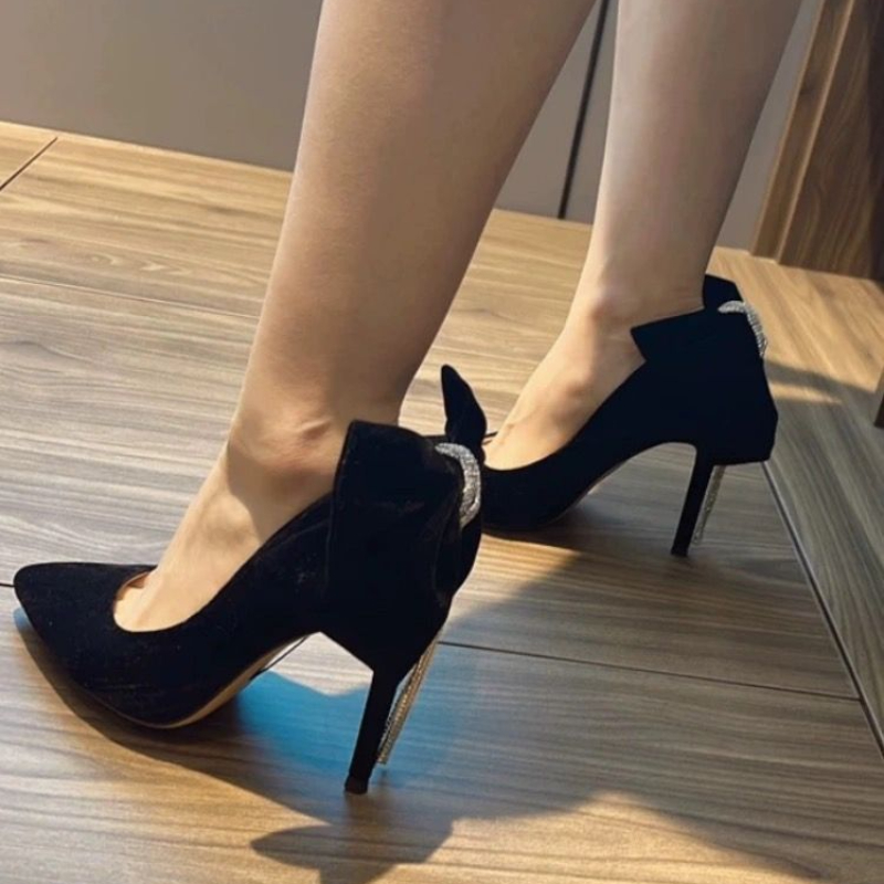 أسود مع القوس خنجر امرأة مضخات - مراجعة Women Shoes Quick Delivery وسعره