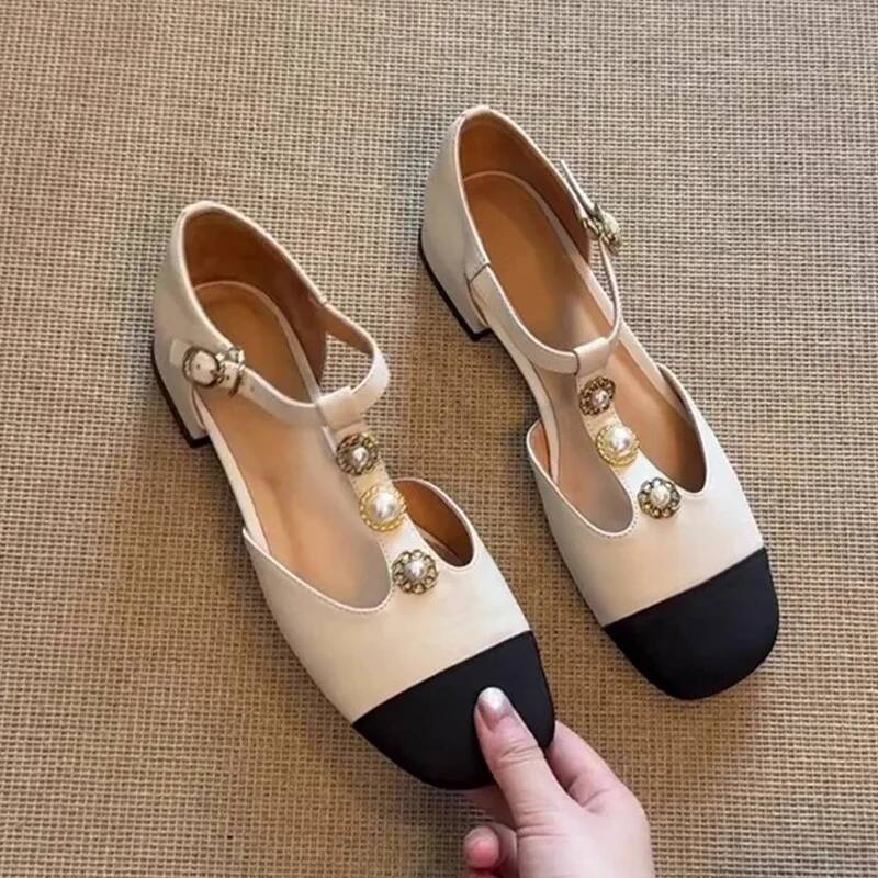 النساء ساحة تو الكعب الصنادل أ - مراجعة Mary Jane Shoes وسعره